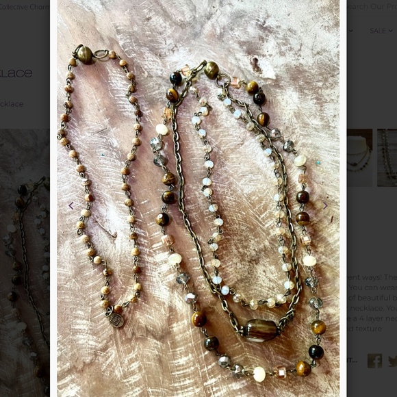 Bohemian “ Heidi “ Magnetic Adjustable Beaded Necklace R1B - Picture 5 of 7